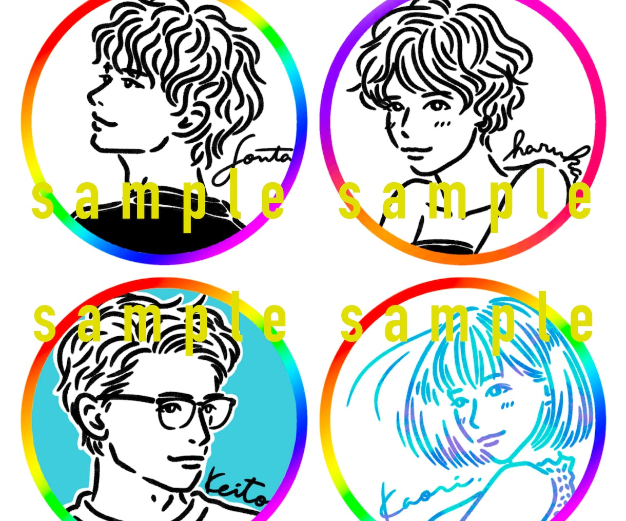 似顔絵アイコン作成◆オシャレなイラスト◆描きます SNSアイコンイラスト・モノクロ・名刺・プロフィール画像作成 イメージ9