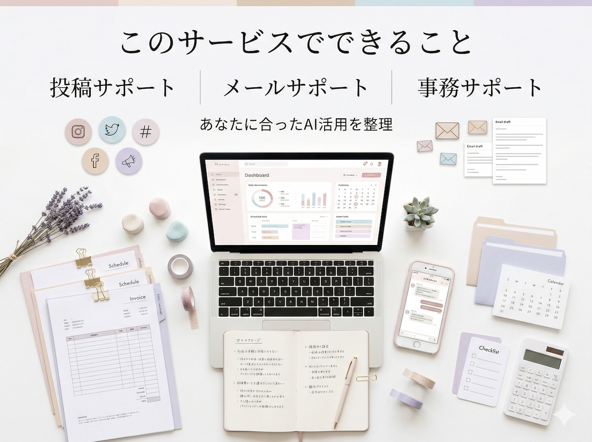 女性向け｜AIで日々の業務の負担を軽くします やさしく相談しながらAI活用を整えます イメージ3