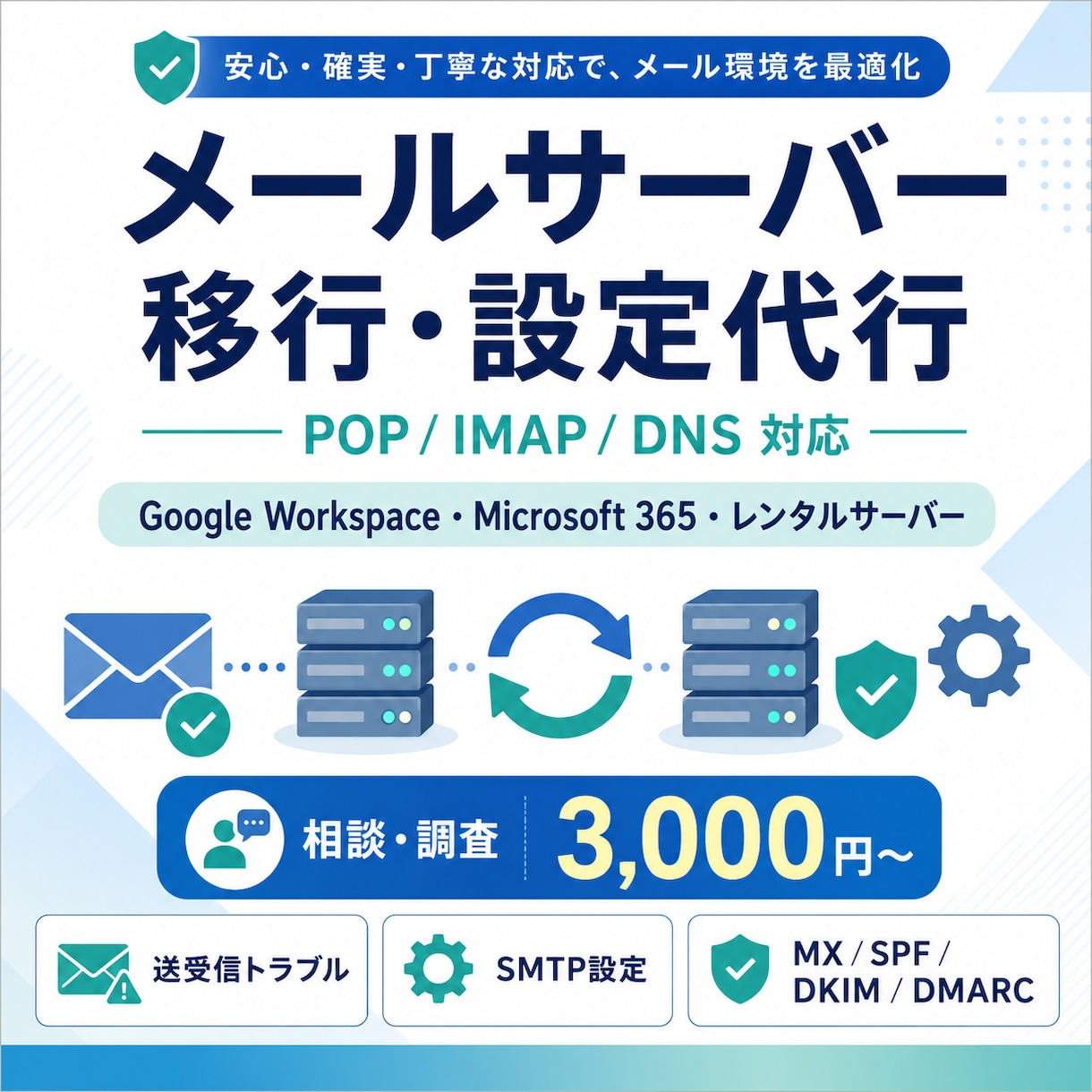 メールサーバー移行・メール設定を代行します POP／IMAP移行、GWS、 365、設定、移行に対応 イメージ1