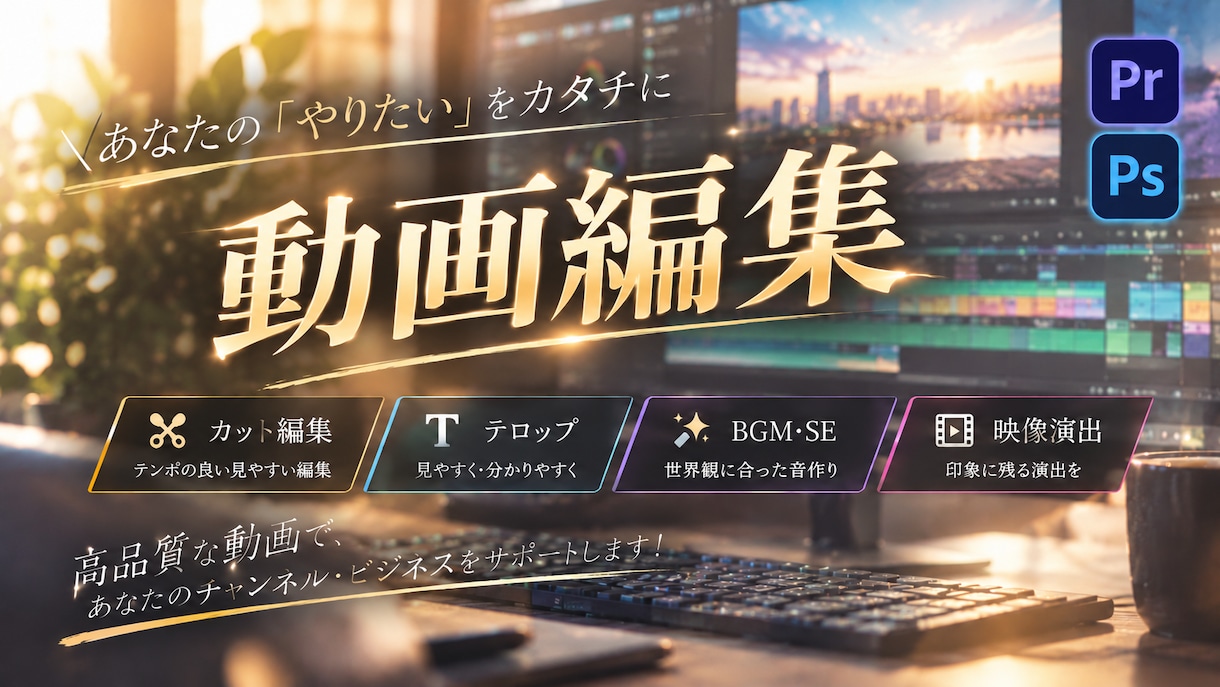 Premiere Proを使った動画編集致します 解説・対談・実況etc…　幅広いジャンルに対応致します！ イメージ1