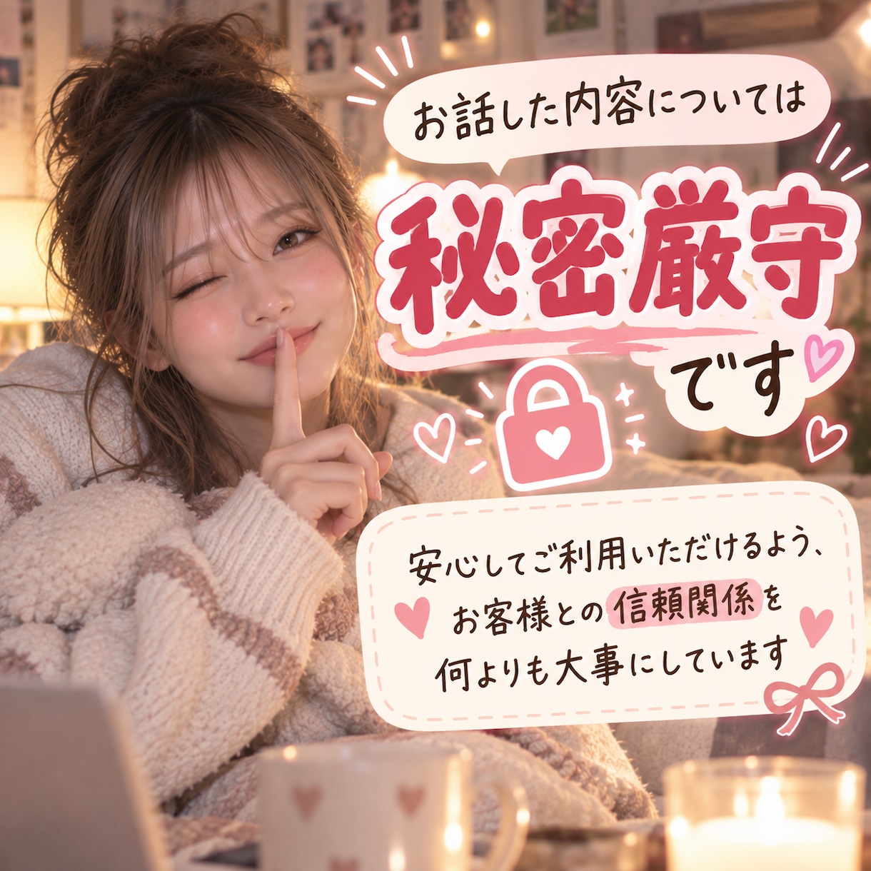 どんな話でも！現役女子大生が受け止めます 恋愛、仕事、愚痴、人間関係…どんな話でも受け止めます！ イメージ3