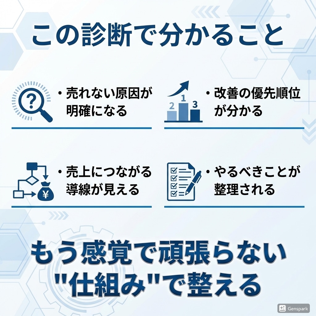 売上につながらない原因を診断します｜導線改善します 売れない原因をズバリ特定！あなたの「マーケ導線」徹底健康診断 イメージ3