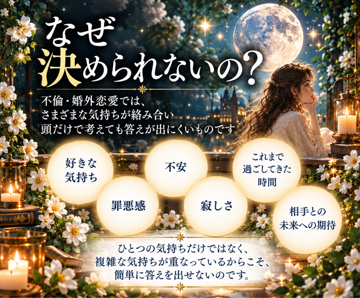 不倫・婚外｜続けるか迷うあなたの本音を読み解きます 彼は好き。でも、この関係を続けていいの？ イメージ3