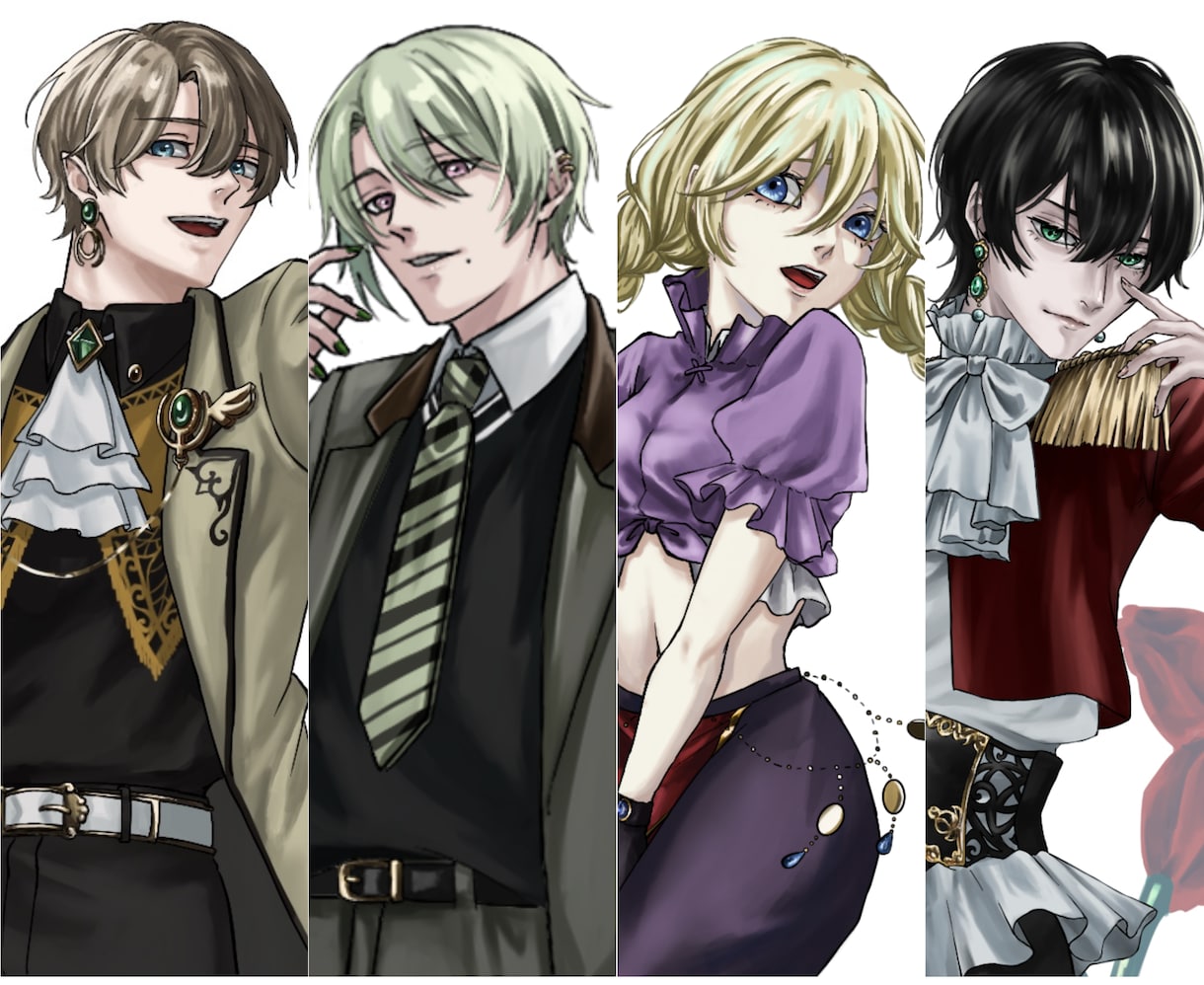 ご希望に沿ったキャラデザ、立ち絵描きます Vライバー、Vtuber活動、TRPGなどにもご利用できます イメージ1
