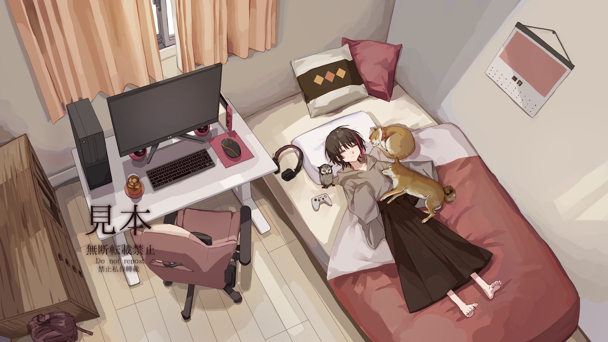 和風かわいい一枚絵を作成致します 活動者、VTuber、商用・個人利用される方にも。 イメージ1