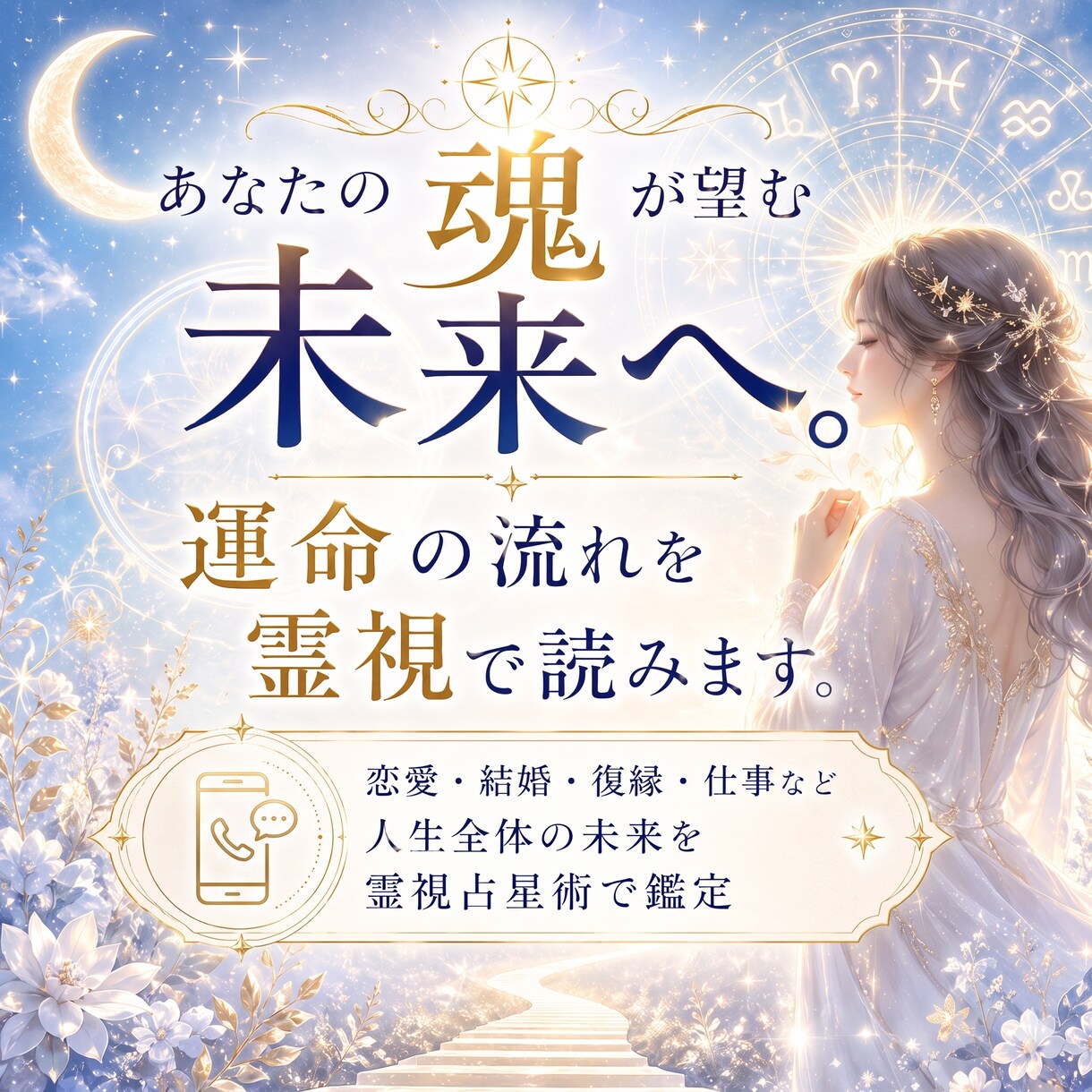 あなたの魂が望む未来へ。運命の流れを霊視で読みます 恋愛・結婚・復縁・仕事など人生全体の未来を霊視占星術で鑑定 イメージ1