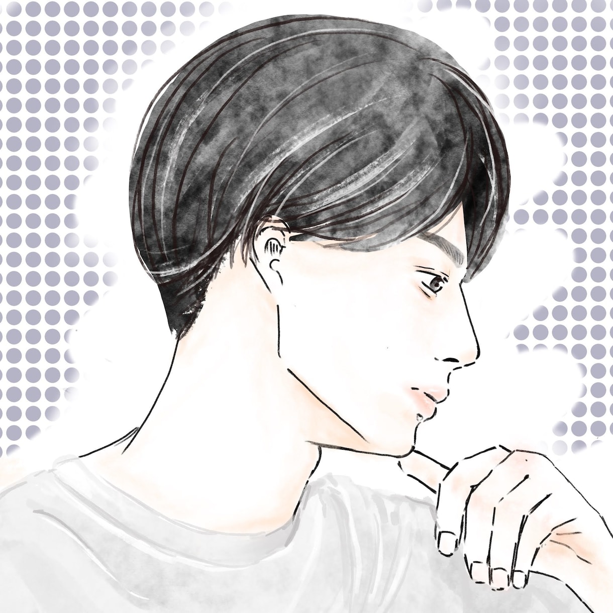 お洒落な手描き風なイラスト描きます 透明感があるお洒落で可愛い似顔絵描きます イメージ7