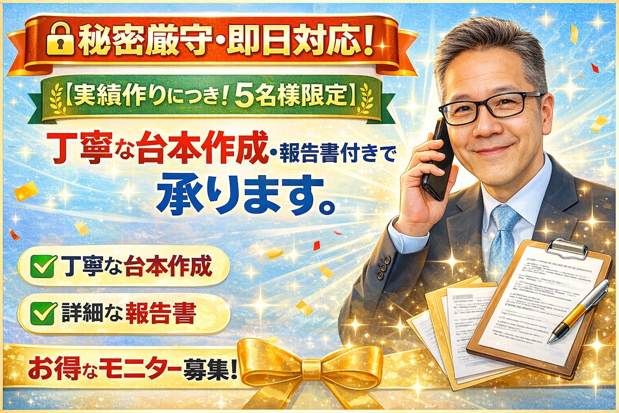 言いにくい電話、丸投げOK！秘密厳守します 謝罪・退職・休暇・お断り・キャンセル電話､全て対応します。 イメージ2