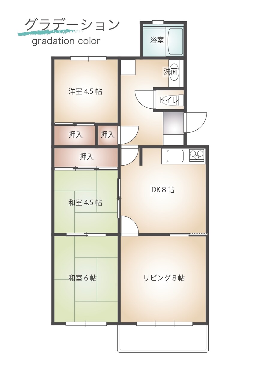 シンプルでおしゃれな間取り図を作成いたします 不動産広告の間取図・平面図を作成します イメージ3