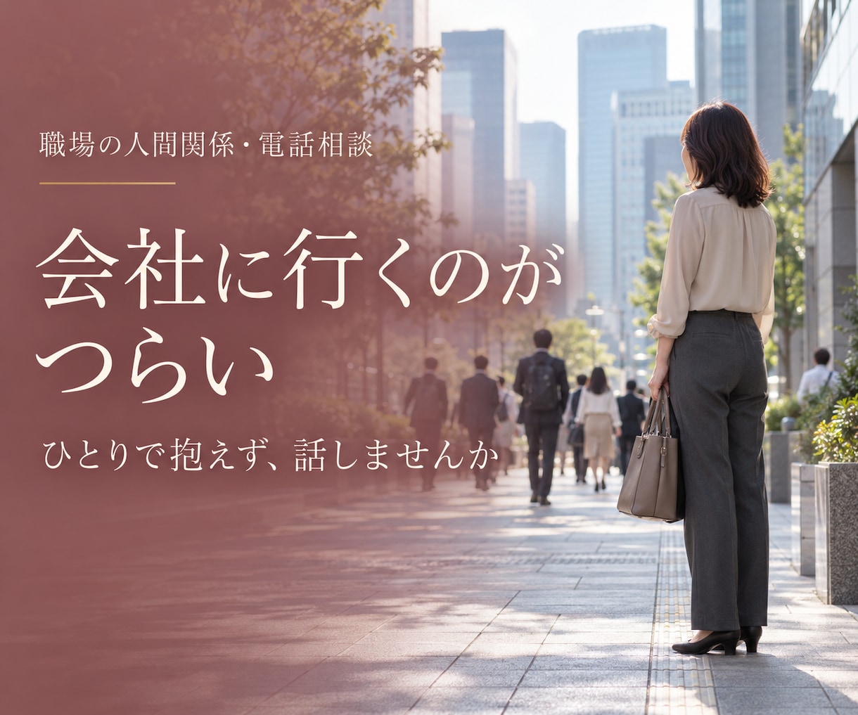 会社に行くのがつらい｜あなたのお話、聴きます ひとりで抱えてきたつらさを話して、少し楽になりませんか イメージ1