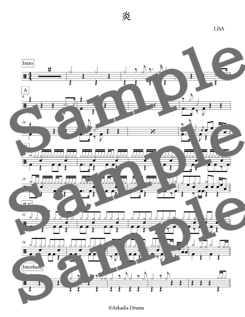 お好きな楽曲のドラム楽譜を制作します 簡単アレンジオプションも承ります。 イメージ8