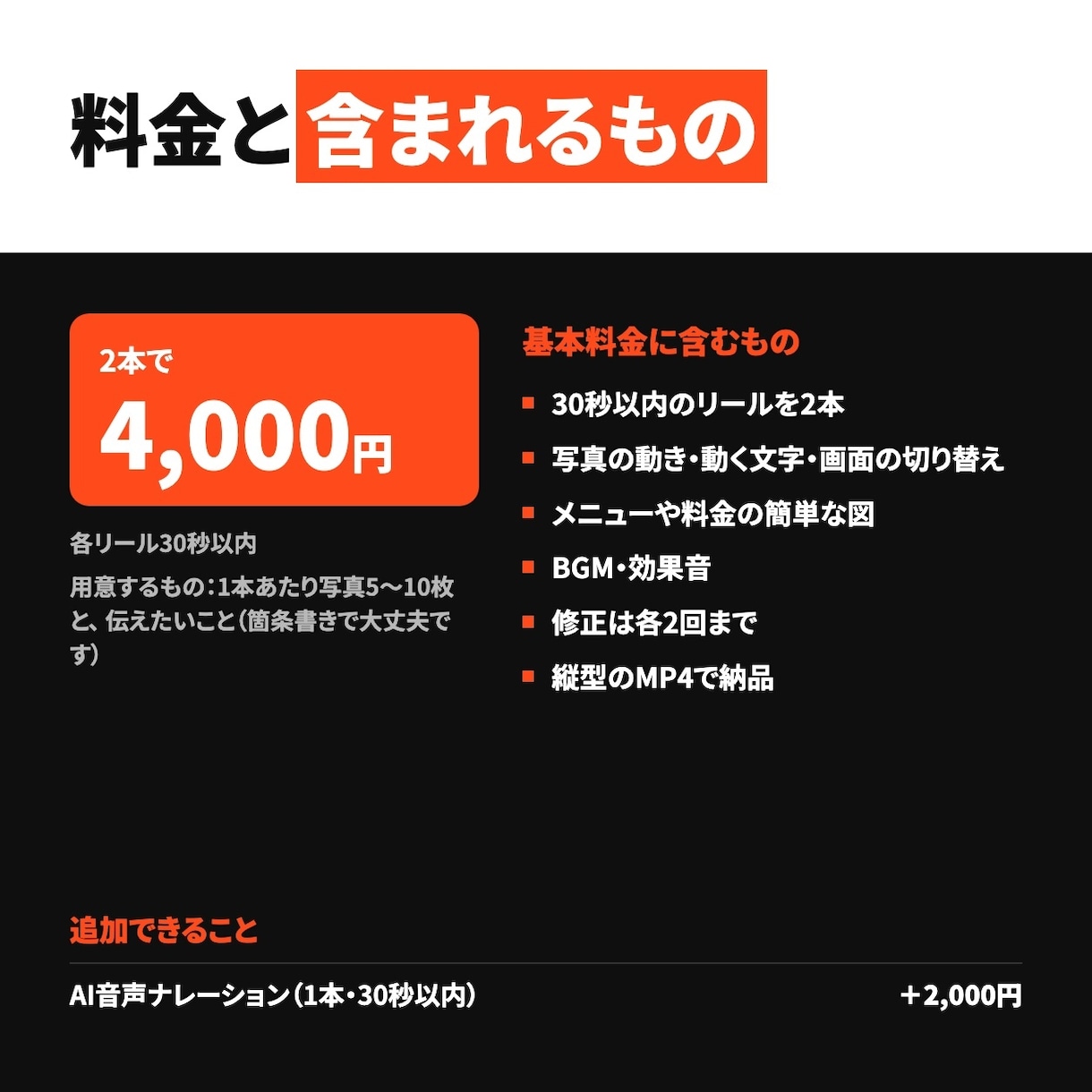 写真だけで、お店のリールを2本作ります 動画撮影が苦手でもOK｜スマホの写真から制作 イメージ5