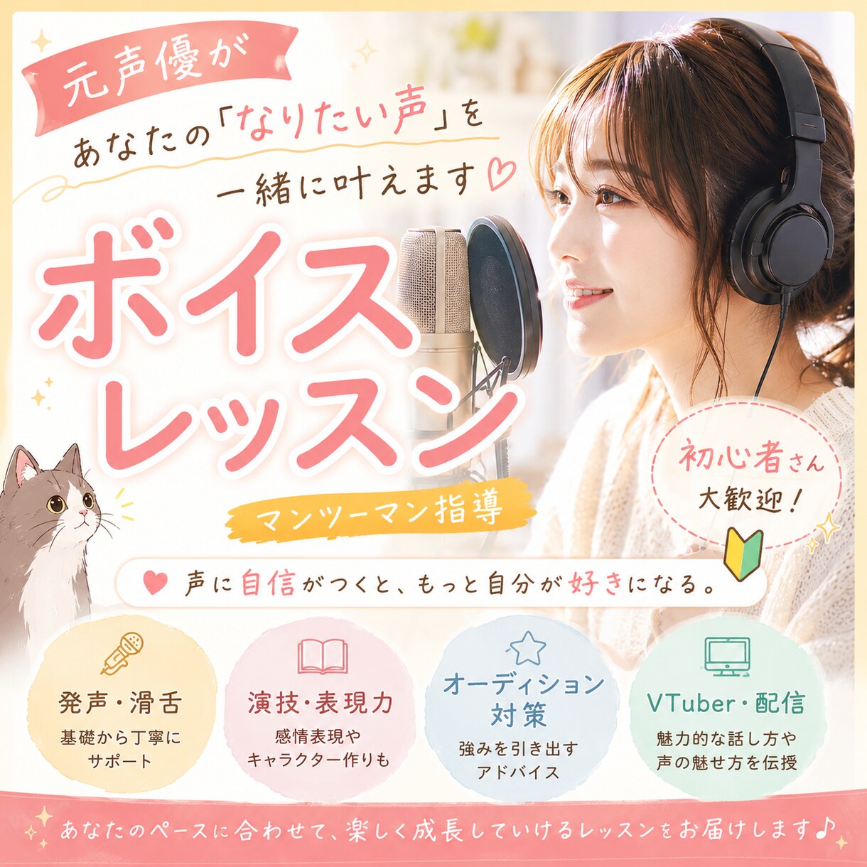 あなたに向けたボイスレッスンをします 声の使い方を学びたい方大歓迎！ イメージ1