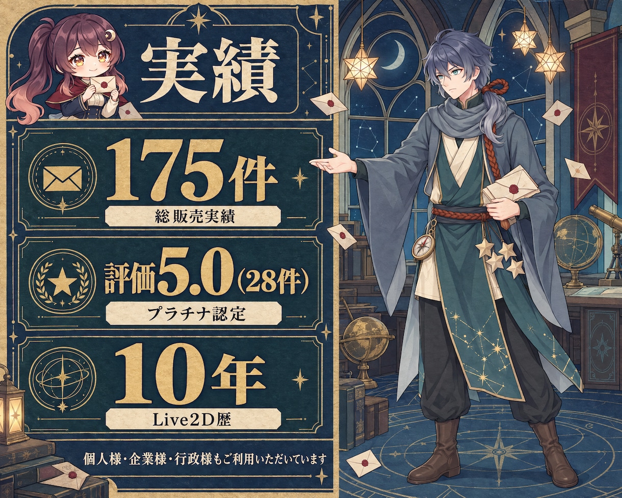 男性VTuber様向けの高品質セット承ります 配信画面/背景/ネームロゴ/離席中/待機中/OP/EDセット イメージ15