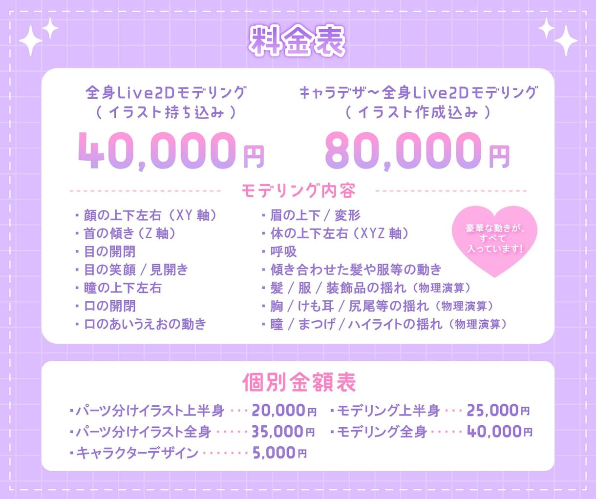 格安でハイクオリティなVTuber作成します イラストからLive2Dまで一貫して作成できます‪♡ イメージ2