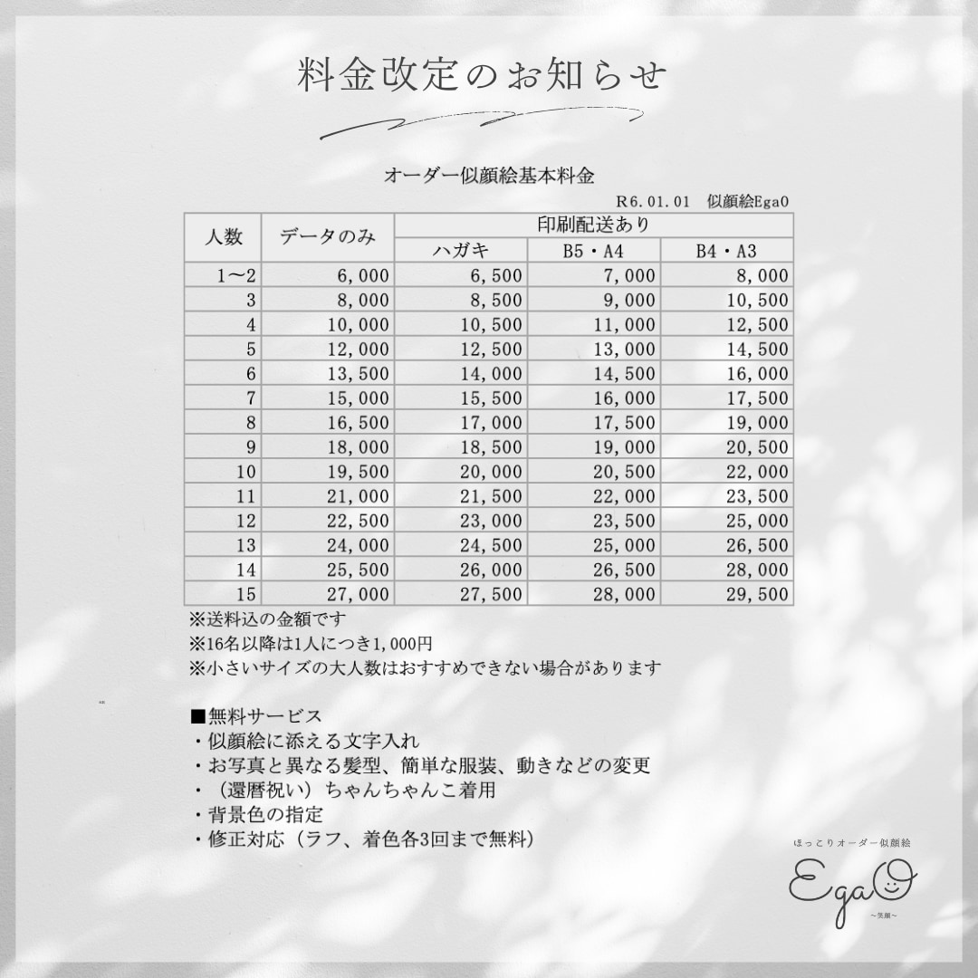 大人数も◎お洒落でほっこりする似顔絵をお描きします 長寿祝いやウエディングに。バラバラの写真でもOK！ イメージ8