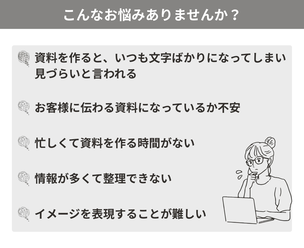 モニター価格！魅力的に“伝わる”資料を作ります 図解も入れてわかりやすい資料作成を心がけています。 イメージ2