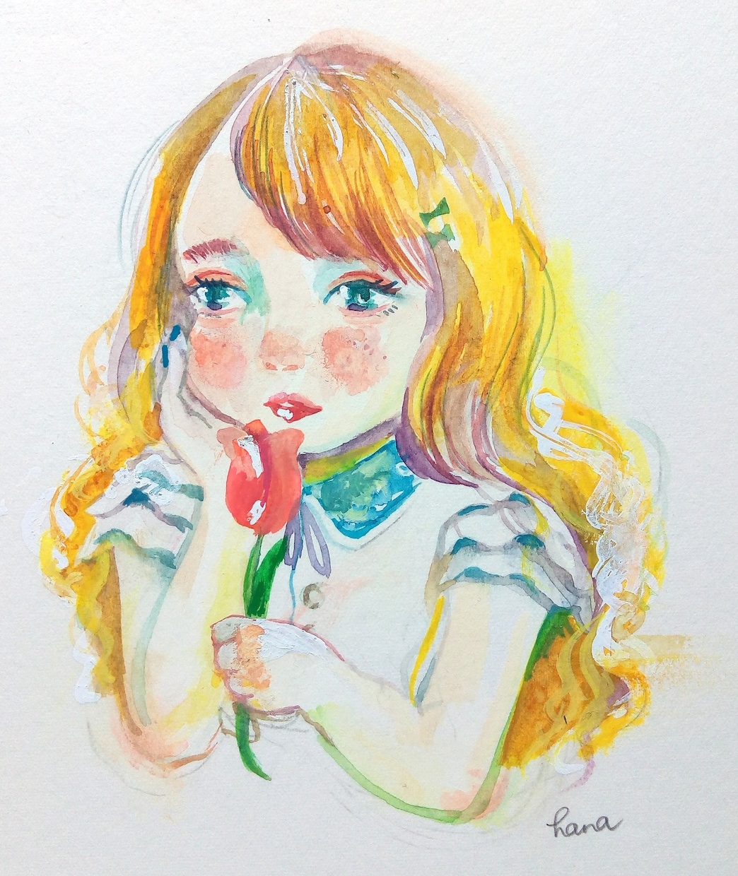 柔らかくあたたかみのある似顔絵描きます 水彩画で、その人らしさを表現します イメージ1
