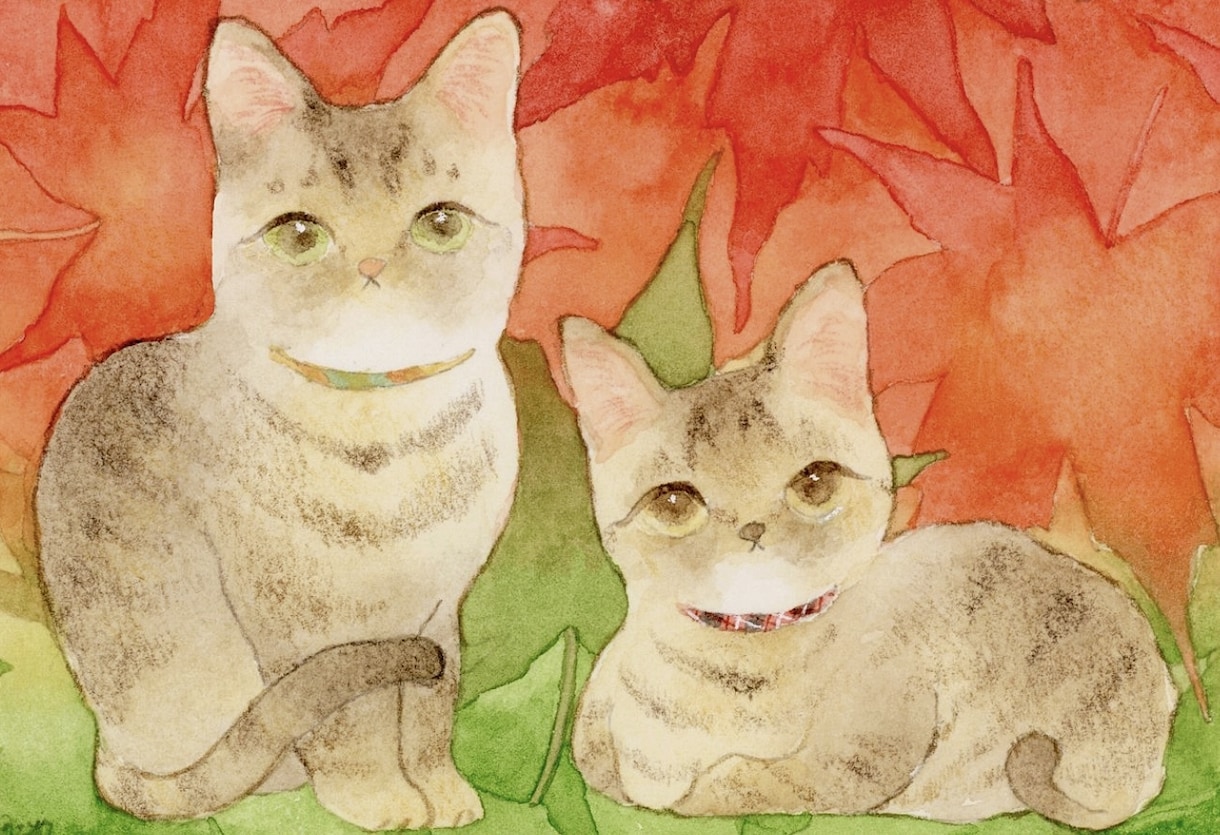額縁込み　ペット似顔絵描きます デフォルメでふわっと可愛く透明水彩で描きます イメージ2