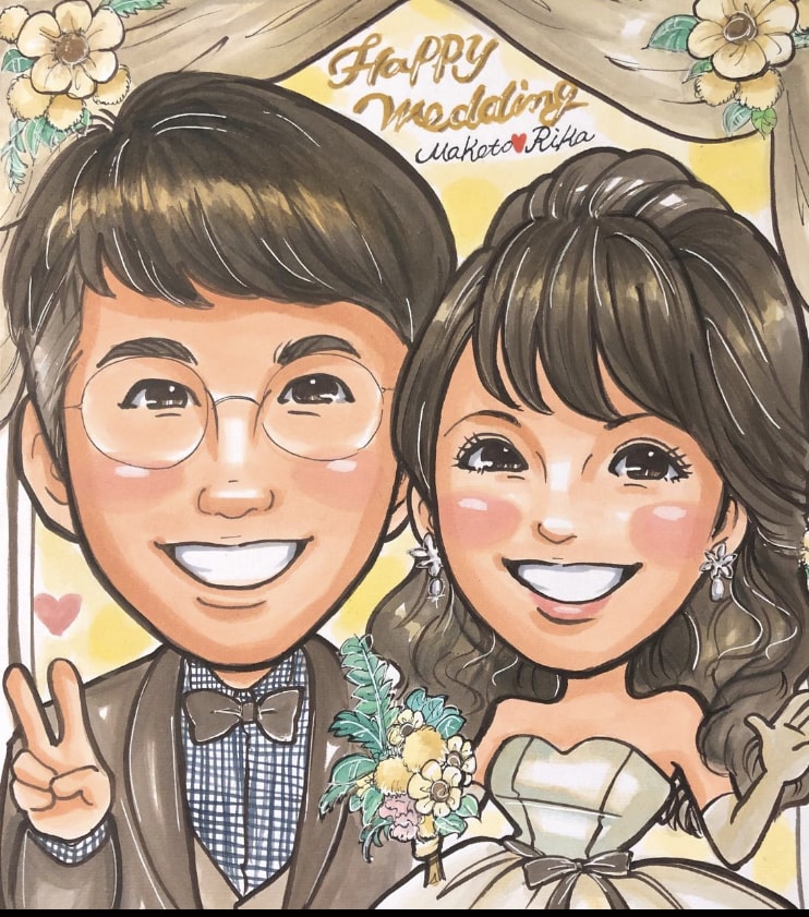 初依頼大人数ペットも歓迎★可愛い似顔絵お描きします 記念日に贈る水彩 手描き似顔絵還暦米寿古希結婚式誕生日退職 イメージ1