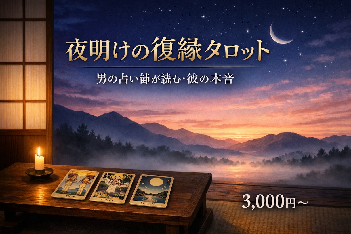 男の視点で彼の本音をタロットで読み解きます 男の視点で彼の本音を読み解く復縁専門タロット イメージ1