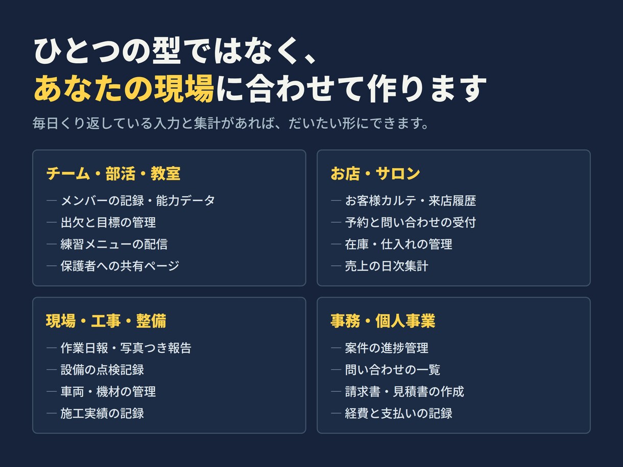 あなた専用の管理アプリ作ります データはあなたのGoogleドライブ。最短翌日納品 イメージ3