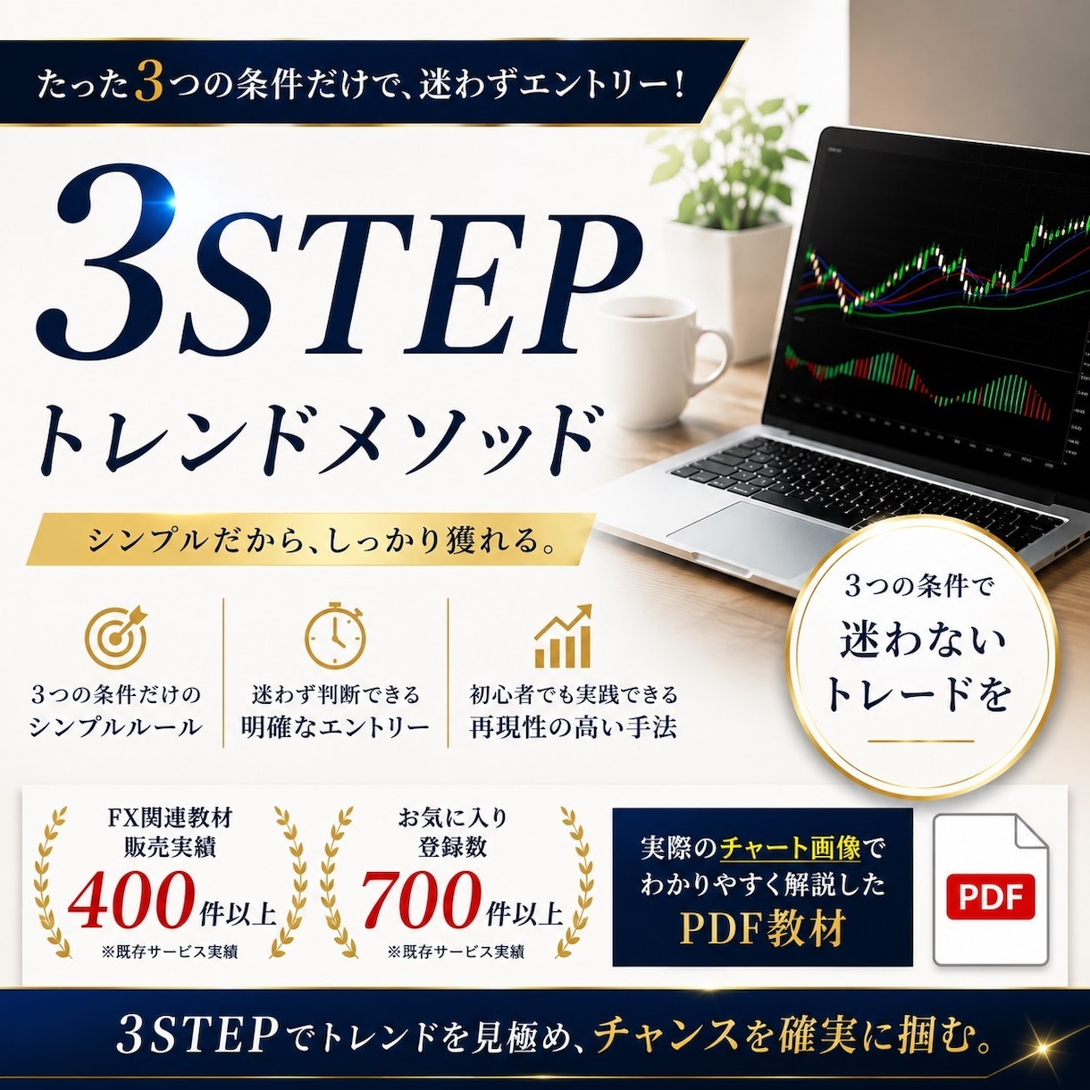 3つの条件で判断するFX手法を教えます 3つの条件が揃った時だけエントリー！ イメージ1