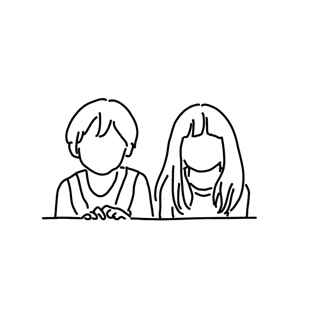 ゆるい人物線画イラスト★写真からつくります お気に入りの写真をイラストに★出品初心者のため低価格！ イメージ2