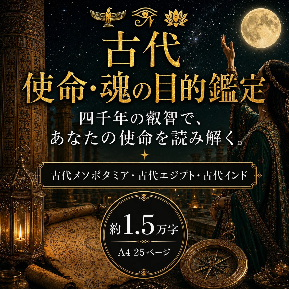 古代占星術であなたの使命と魂の目的を鑑定します 器・力の地形・使命の核心・花開く季節・明日の一歩まで イメージ1