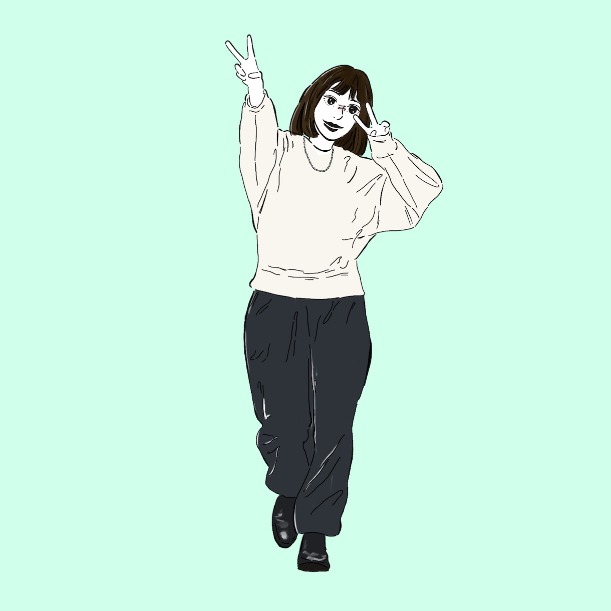 SNSやラインのアイコンに使えるイラスト制作します ちょっとレトロでシンプルなイラスト イメージ5