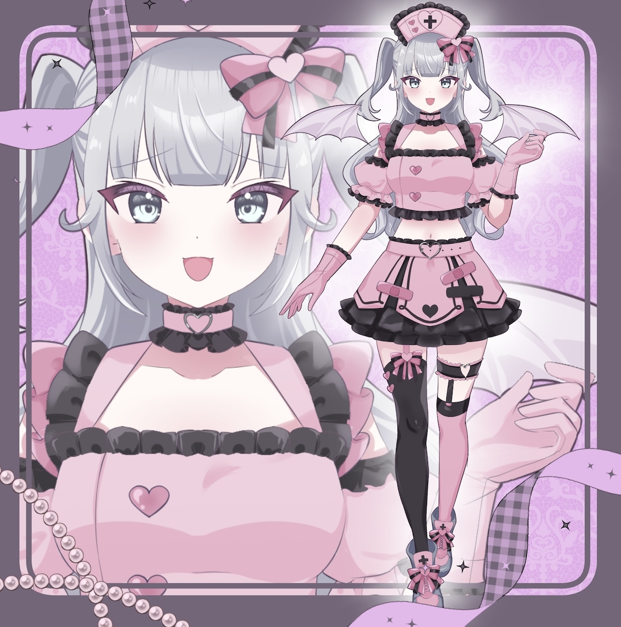 最短翌日！IRIAM◎きゅるんナース立ち絵描きます 配信で使える全身立ち絵！新衣装やデビューイラストに♡ イメージ12