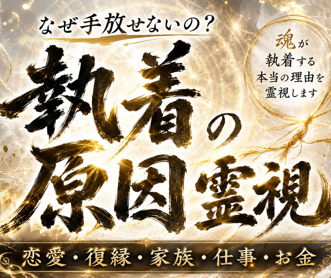 執着の原因を霊視します　手放せない理由を視ます 恋愛・復縁・人間関係・親子。繰り返す原因を読み解きます。 イメージ1