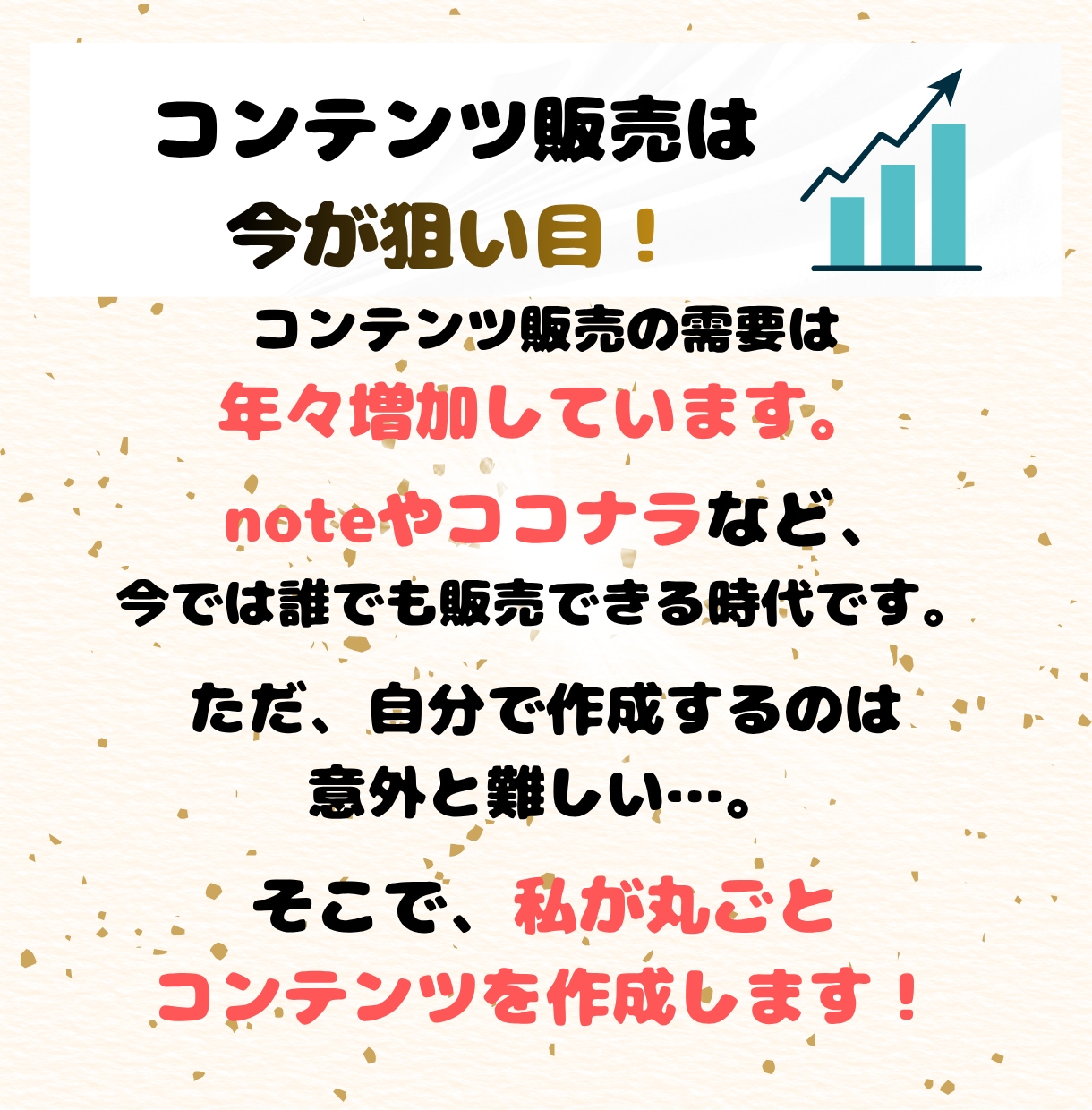 簡単に出品できる『売れるコンテンツ作成代行』します 面倒な作業は不要！作成はすべてお任せ、あなたは販売だけでOK イメージ4