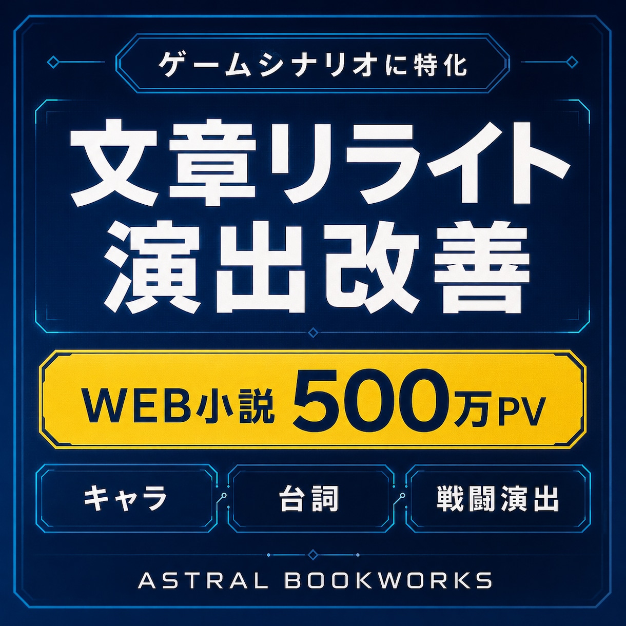 ゲームシナリオを格好よくリライトしますます 500万PVの文章力でキャラ・台詞・戦闘演出を磨きます イメージ1