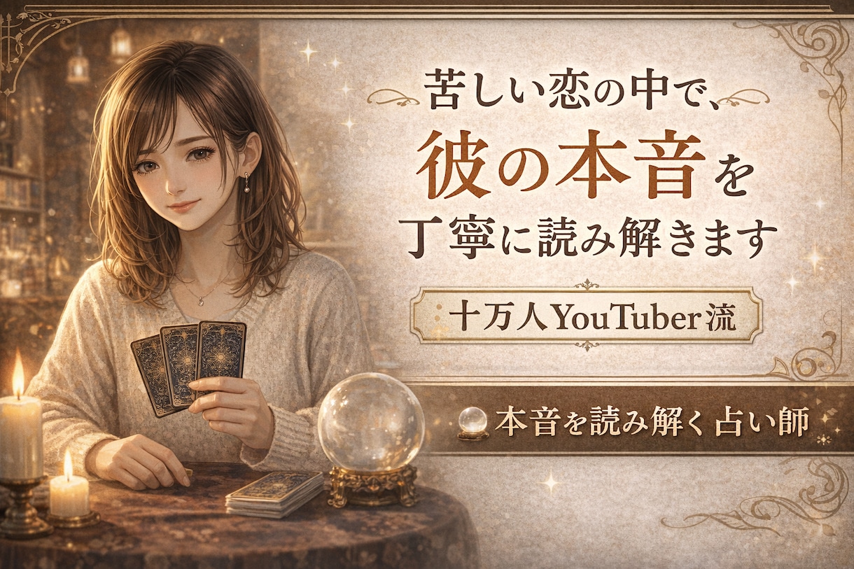 彼の本音をカードで読みます 苦しくて手放せない彼の本音を、カードで読み解きます イメージ2