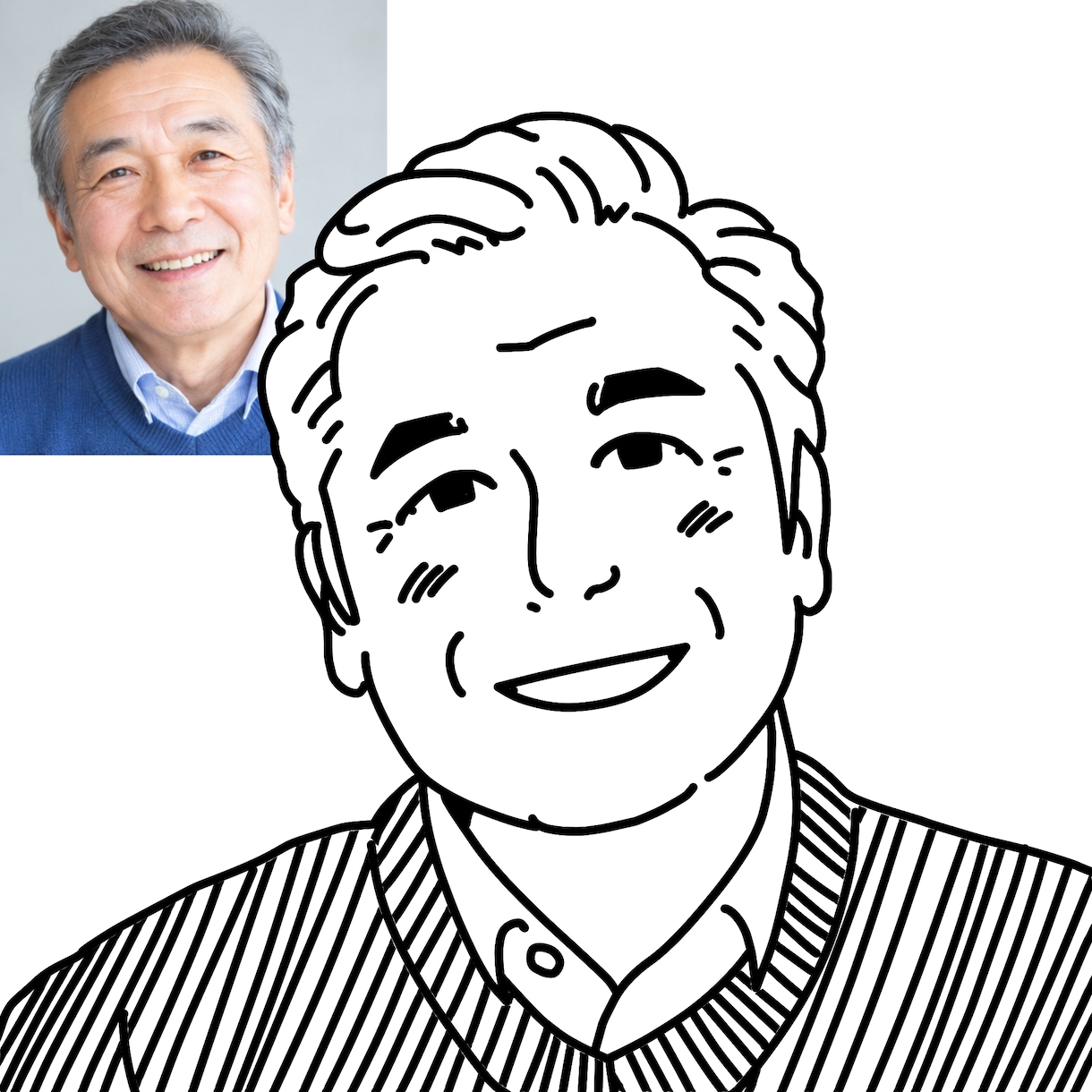 芸人が描く。シンプル＆お洒落な似顔絵作成します SNSアイコン・名刺に！「その人らしさ」をスッキリ形にします イメージ3