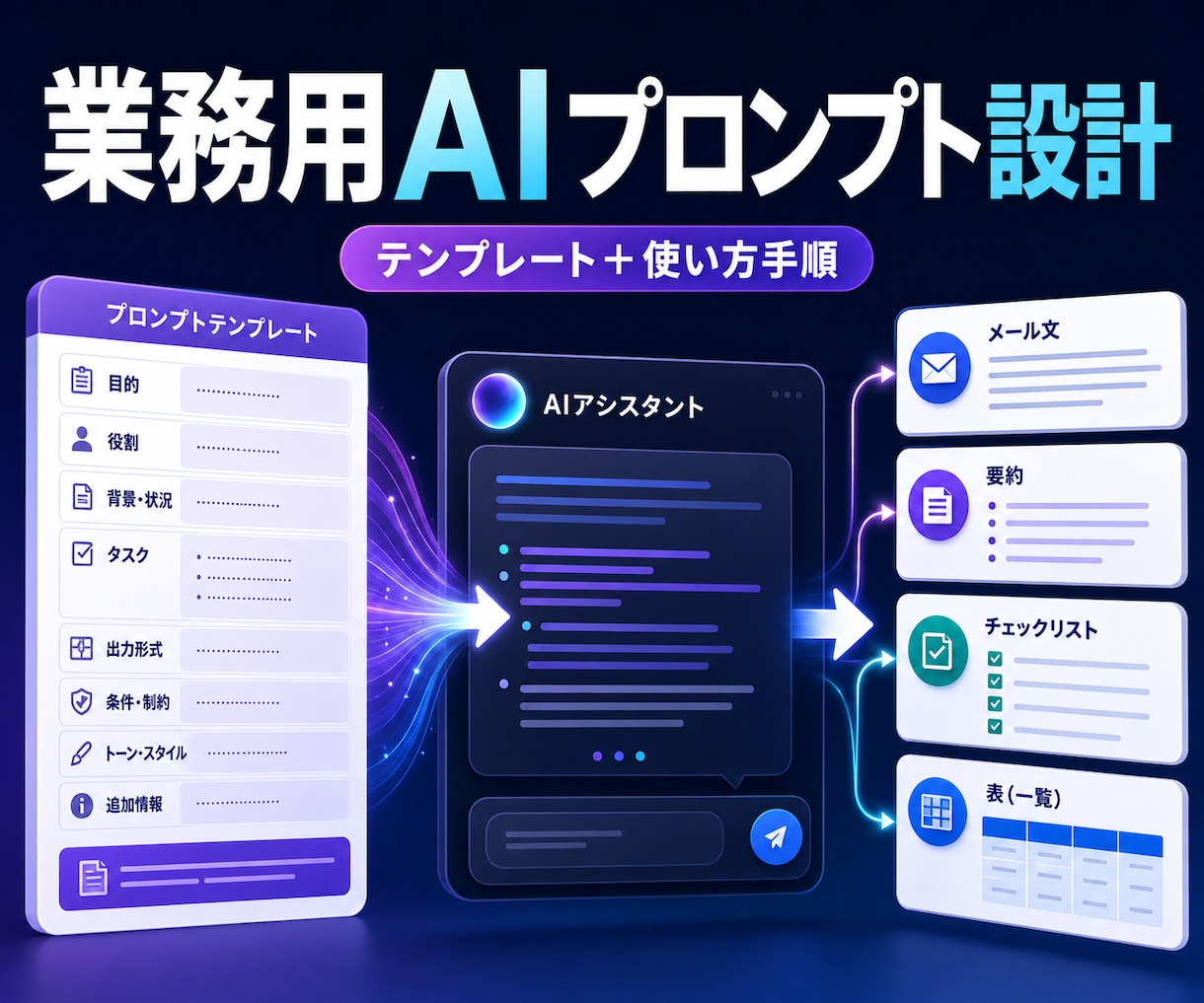 ChatGPT等の業務用プロンプトを設計します メール・要約・文章作成を再利用できる形に整理 イメージ1