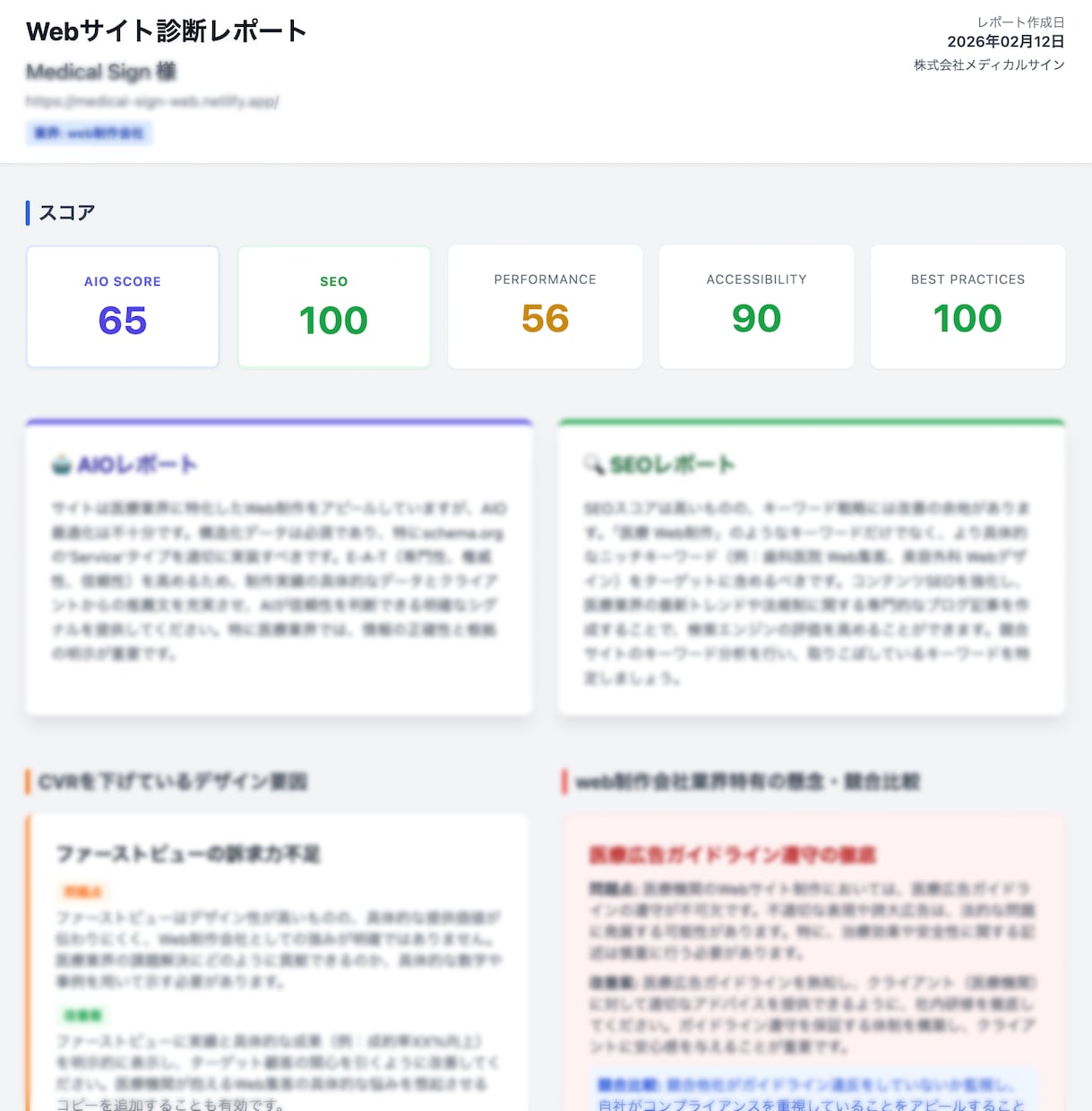 AIO & SEO診断！web改善点を洗い出します 忖度なし！現役マーケターが「集客できない原因」をレポート イメージ1