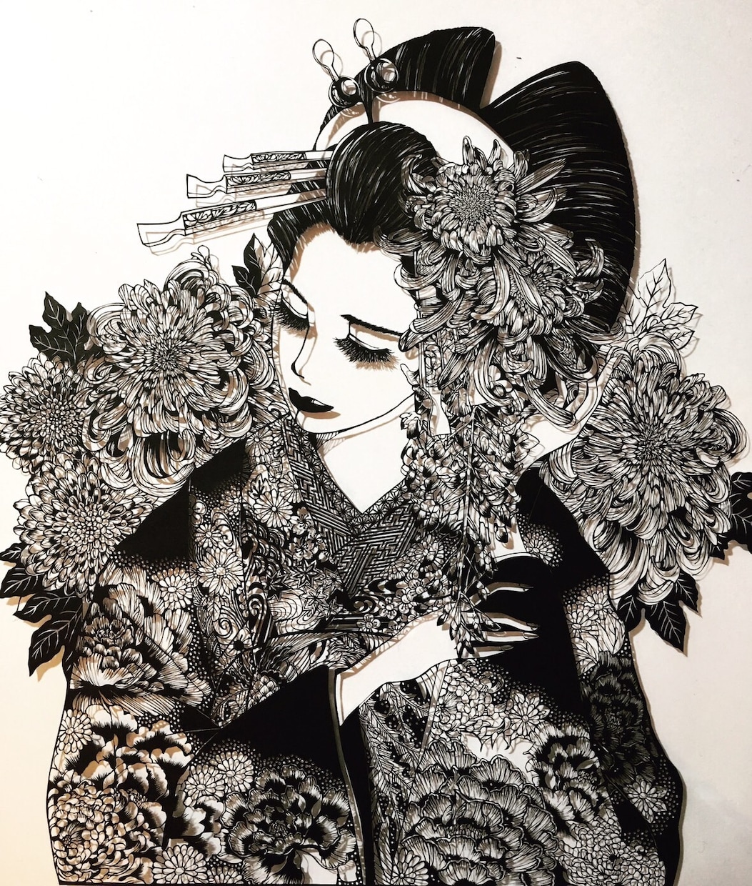 オリジナルで切り絵を作成いたします 繊細な黒が織りなす影のアートをお楽しみください。 イメージ2