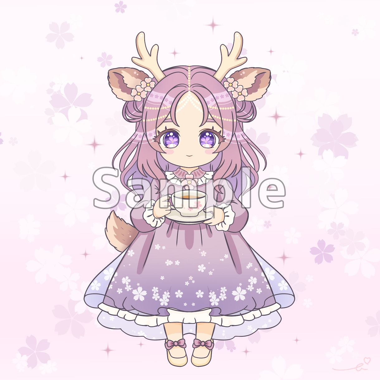 ゆめかわSDキャラ販売します 鹿モチーフのゆめかわ女の子です。 イメージ1