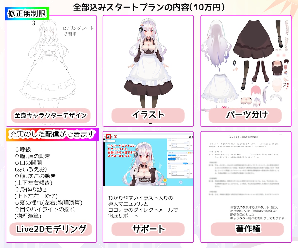 オール5評価！　無制限ラフで理想V制作します デビューまで完全サポート！著作権込で安心。 イメージ5