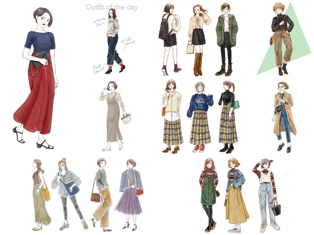 お洒落で大人可愛いファッションイラスト描きます ファッション雑誌・webメディア・Instagramなどに イメージ2