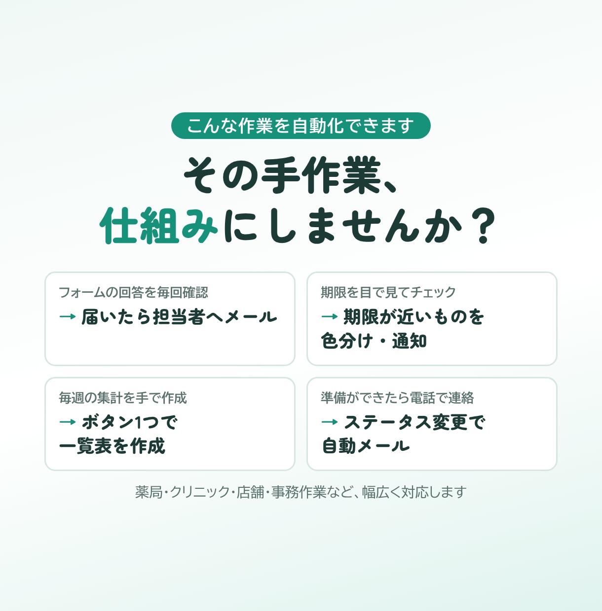 スプレッドシートの手作業をGASで自動化します Googleのアカウントだけで動く、月額費用なしの業務自動化 イメージ2
