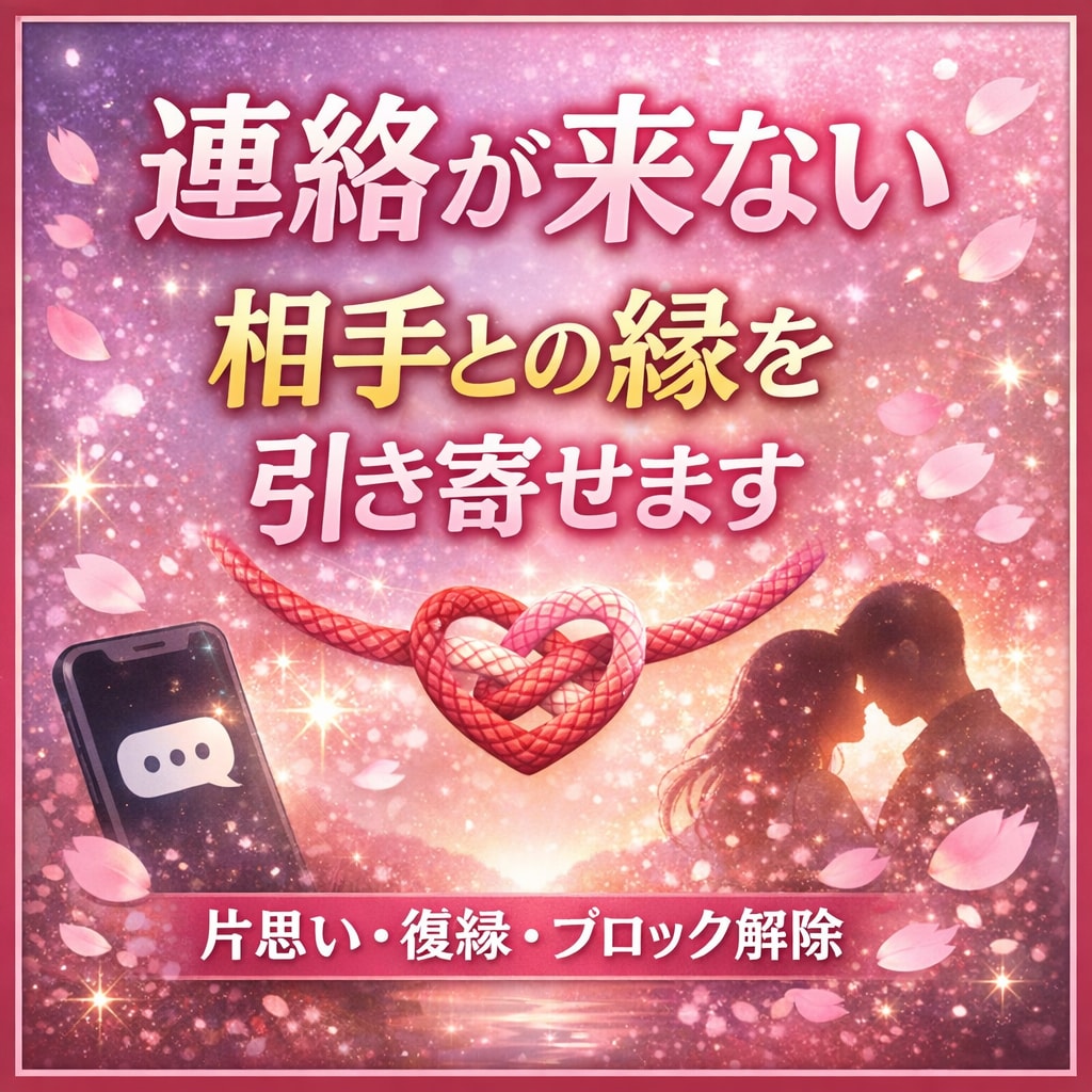 連絡が来ない相手との縁を引き寄せます 片思い・復縁・音信不通など恋愛のお悩みに対応します イメージ1