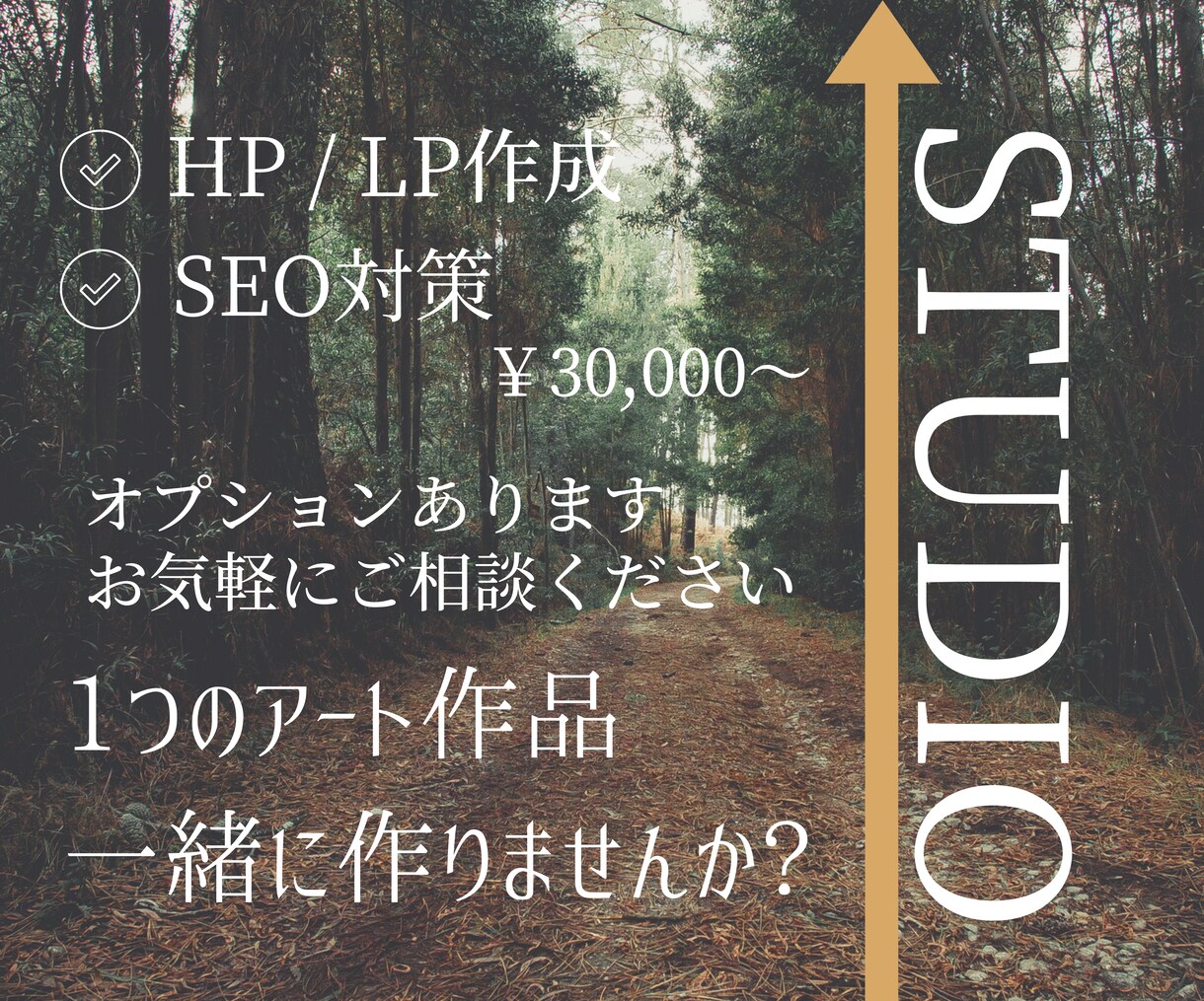 STUDIOでお気に入りのホームページを作成します ヒアリングをし、目を惹くものを。納得するまで一緒に。 イメージ1