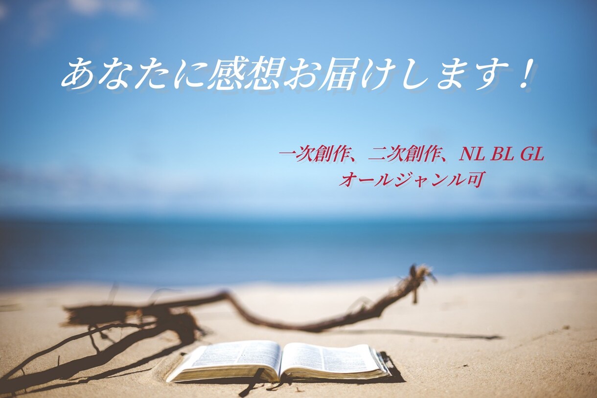 オールジャンル対応可！あなたの小説に感想届けます //一次二次創作、BL、GL、NL、未完、全て対応可能です！ イメージ1