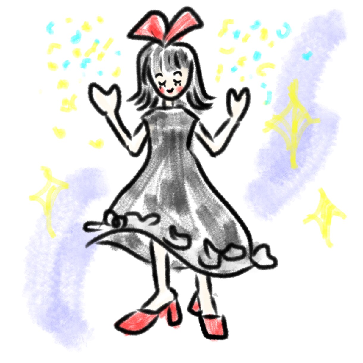 ゆるふわ下手感オシャレな女の子のイラスト描きます 商用OK、女の子ファッションのイメージをイラストにします！ イメージ6