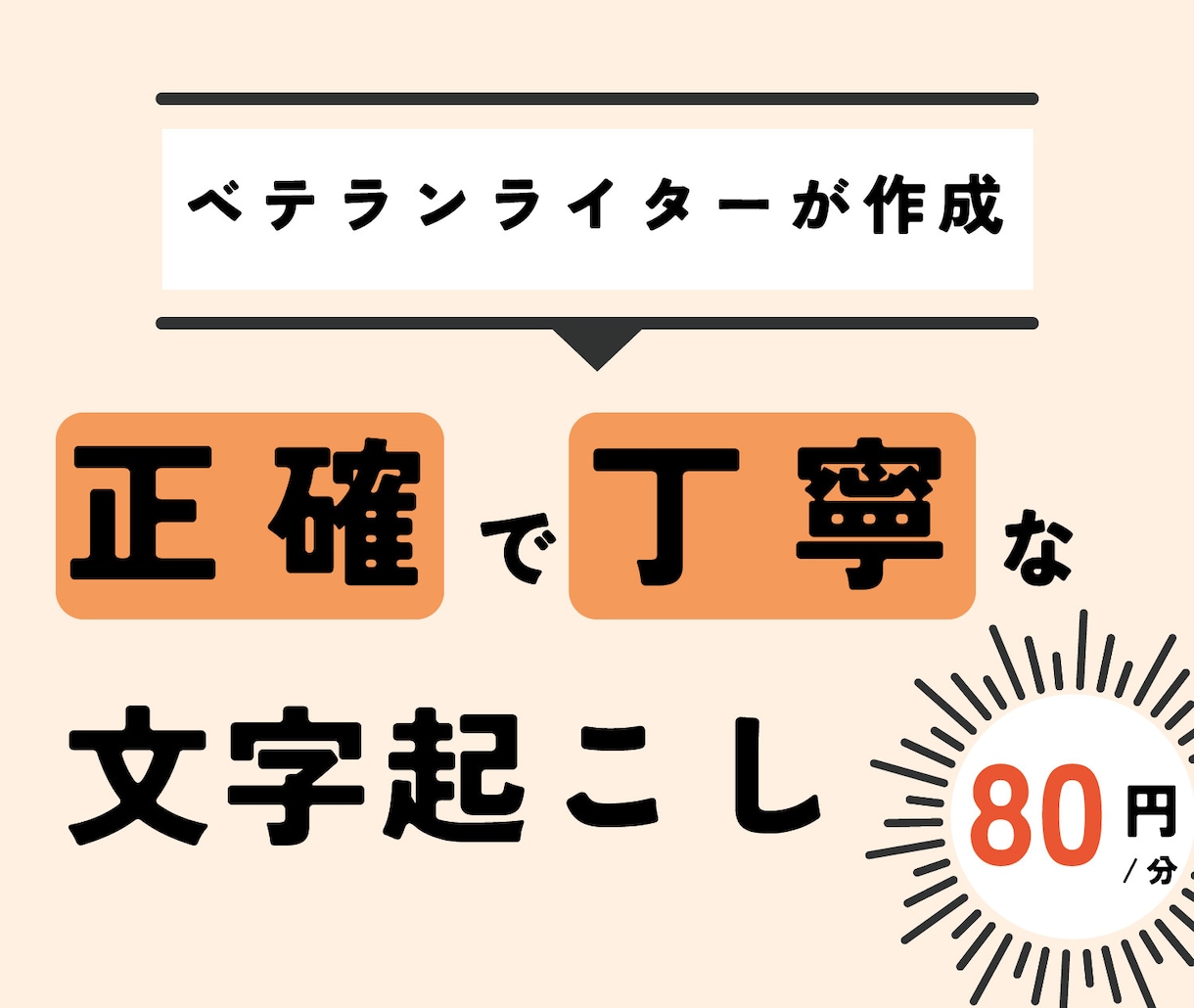 1分80円〜。有名企業準拠ルールで文字起こしします 企業で長年文字起こししてきたプロが、高品質で文字起こしします イメージ1