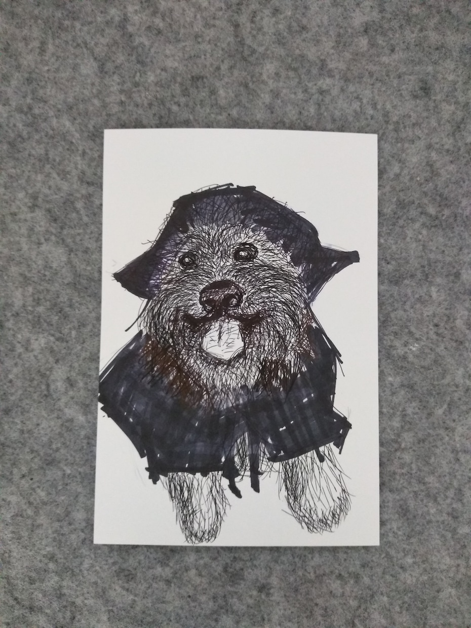 大切なペットのお写真をもとにイラストを作成します 手描きならではの温かみがある作品です。 イメージ3