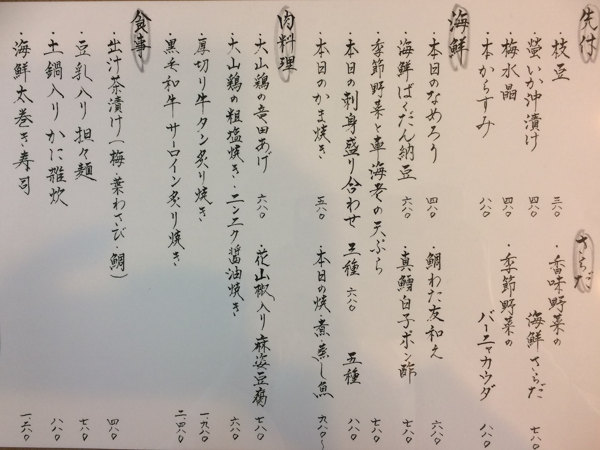 手書き☆筆文字☆飲食店☆メニュー作成致します お店のイメージに合った味のあるメニューを☆